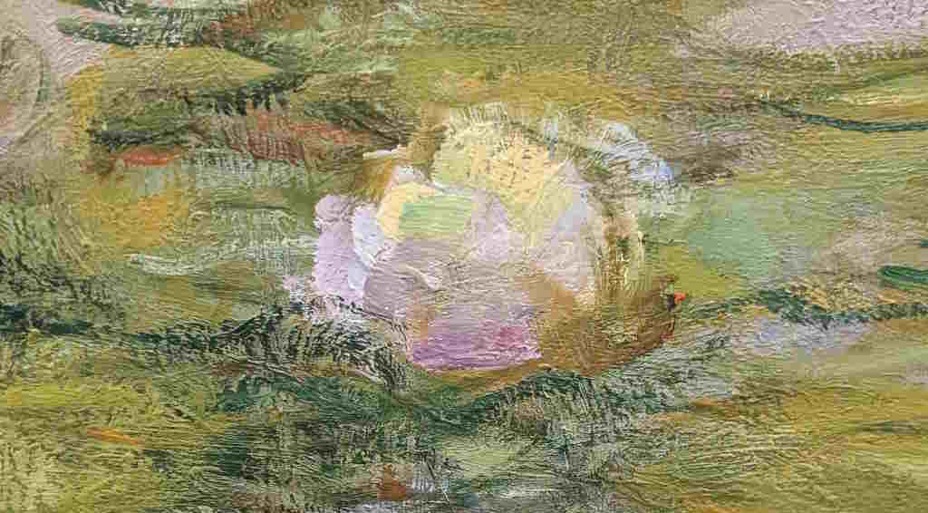 Ausschnitt aus einem Seerosen-Bild von Claude Monet